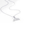 Pave Whale Tail Pendant Silver with a clear zirconia stouns