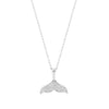 Pave Whale Tail Pendant Silver picture on thew white background