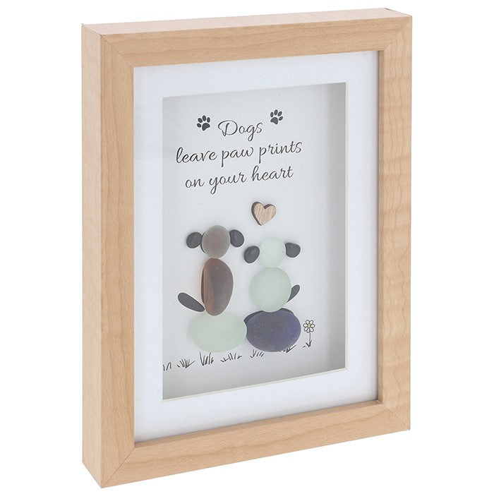 Pebble Glass Portrait Plaque Dogs Heart - Home Decor Gifts Collection