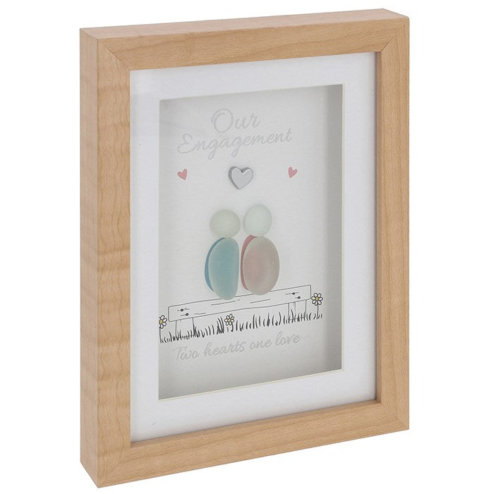 Pebble Glass Portrait Plaque Engagement