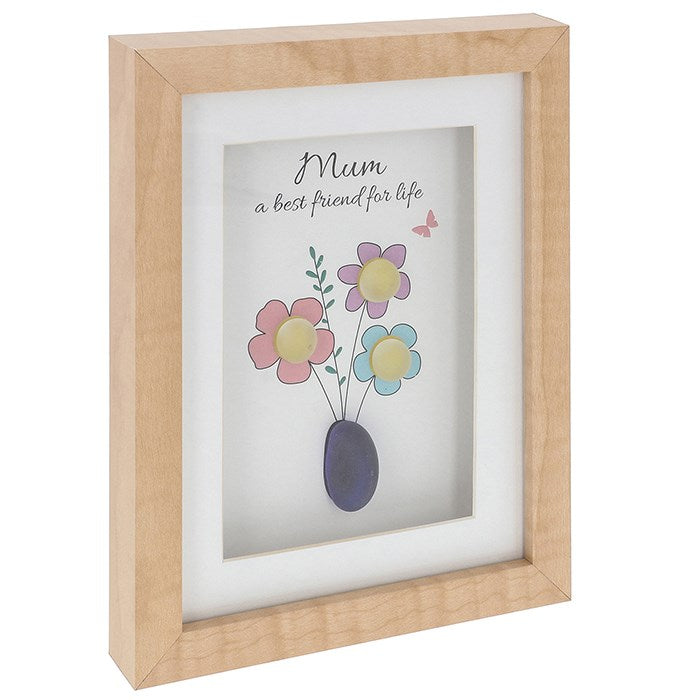 Pebble Glass Portrait Plaque Mum