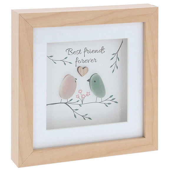 Unique plaques decor with square glass and pebble theme

