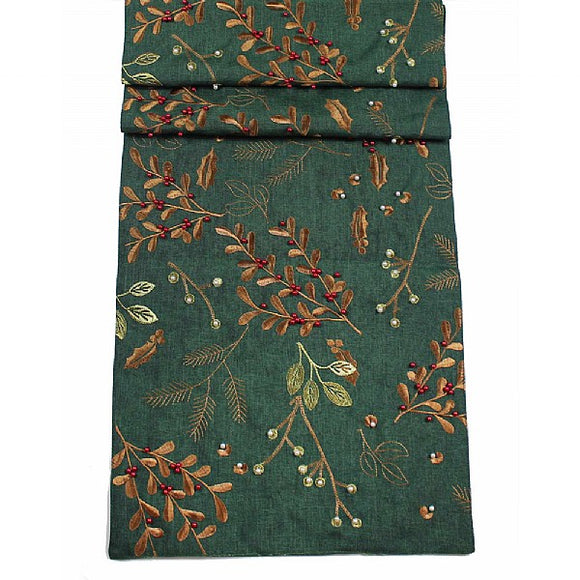 Peggy Wilkins Berry Beads Table Runner picture on the white background