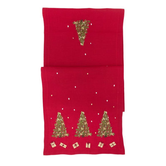 Peggy Wilkins Little Tree Christmas Table Runner picture on the white background