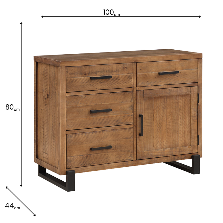 Pembroke 1+4 Sideboard - Solid Pine Dining Room Furniture