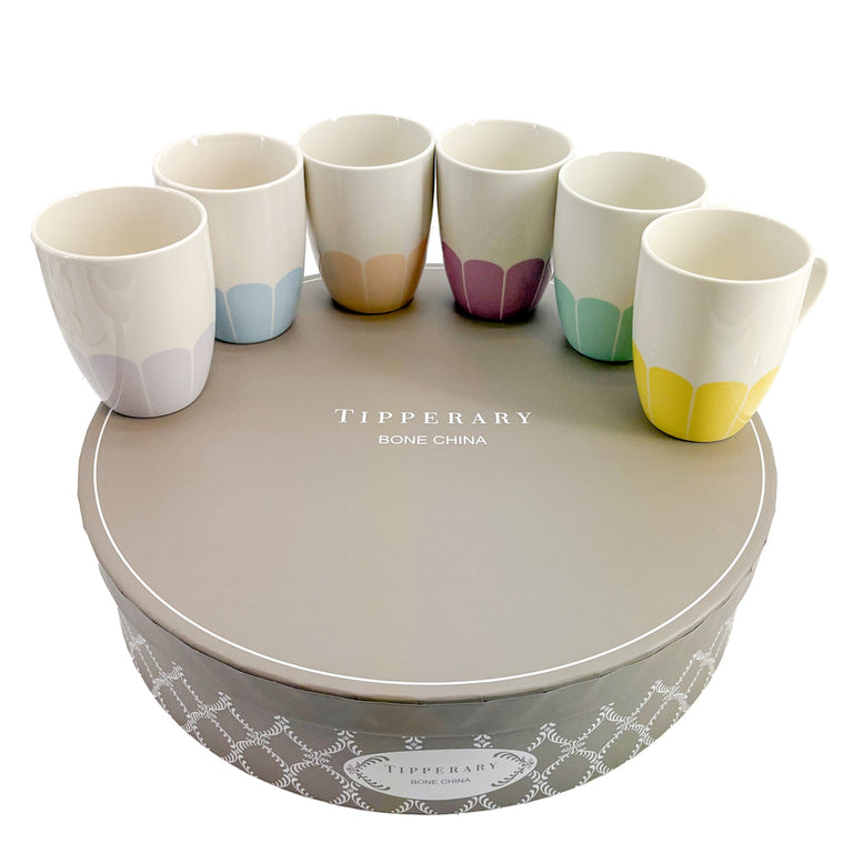 Tipperary Crystal Petals Set of 6 Mugs - Premium Mugs & Cups