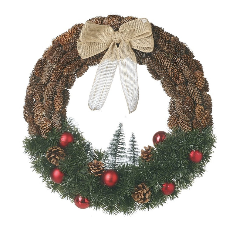 Pinecone Cedar Christmas Wreath – Festive Holiday Home Decor
