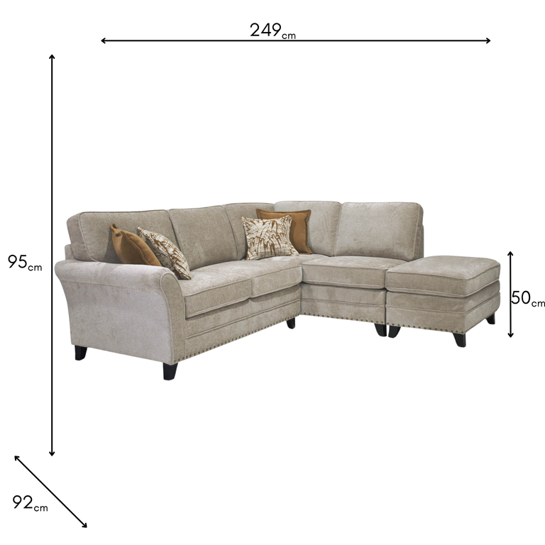 Pippa Corner Sofa RHF Mink - Fabric Living Room Collection