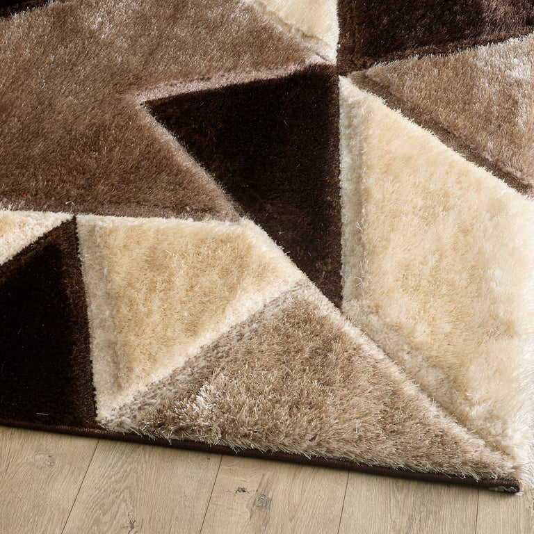 Pluton Geometric Rug - Beige Brown