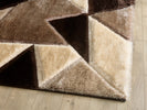 Pluton Geometric Rug Beige Brown picture of the rug corner