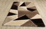 Pluton Geometric Rug Beige Brown picture on the floor