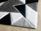 Pluton Geometric Rug Black Grey picture of the corner