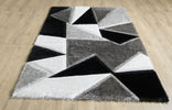 Pluton Geometric Rug Black Grey  picture on the floor