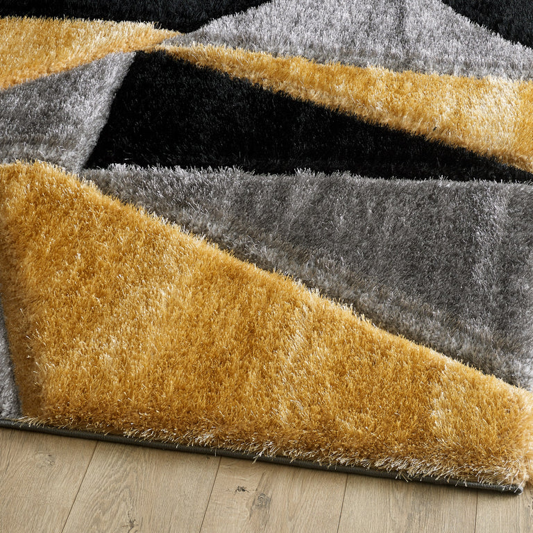 Pluton Geometric Rug - Grey Gold