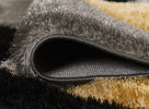 Pluton Geometric Rug Grey Gold  close view picture of the pile height