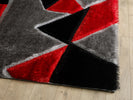 Pluton Geometric Rug Grey Red picture of the corrner