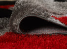 Pluton Geometric Rug Grey Red close view picture of the pile height