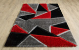 Pluton Geometric Rug Grey Red picture on the floor