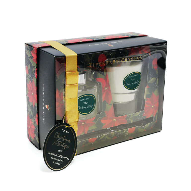 Tipperary Crystal Candle And Diffuser Christmas Nostalgia Set