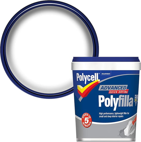 Polycell Advanced Pollyfilla 600 ml photo on the white background ith displayed finish color