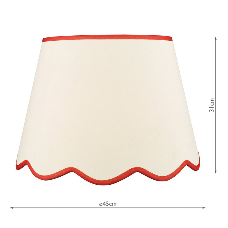 Poma Linen Tapered Shade 45 cm Natural & Red - Stylish Lighting Collection