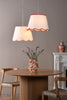 Poma Natural & Red Linen Tapered Drum Shade 45cm life style picture