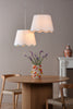 Poma Natural With Taupe Trim Linen Tapered Drum Shade 45cm life style picture