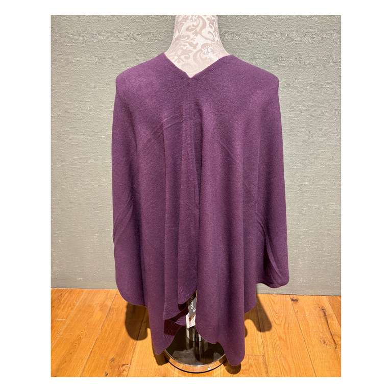 Women Poncho Dark Purple