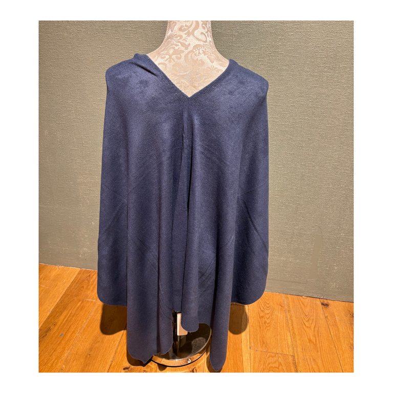 Women Poncho Denim Blue