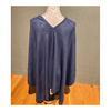 Boho Women's Clothing - Lightweight Denim Blue Poncho
