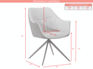 Portofino Dining Chair picture with a measurements