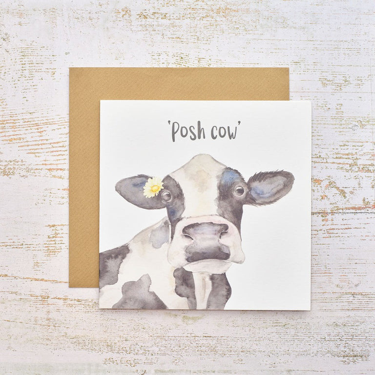 Posh Cow Friesian with Daisy Card
