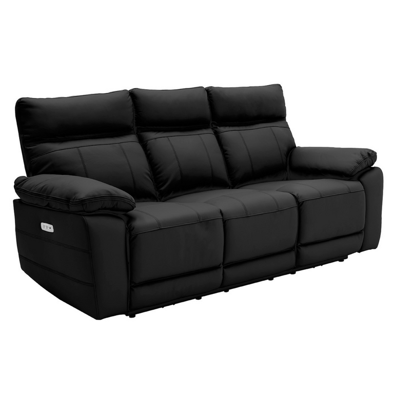 Positano 3 Seater Electric Recliner Sofa Black