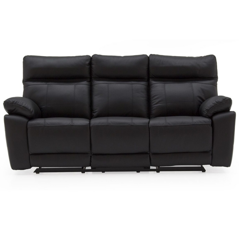 Positano 3 Seater Manual Recliner Sofa Black