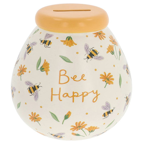 Pot Of Dreams money jar with bumblebee design

