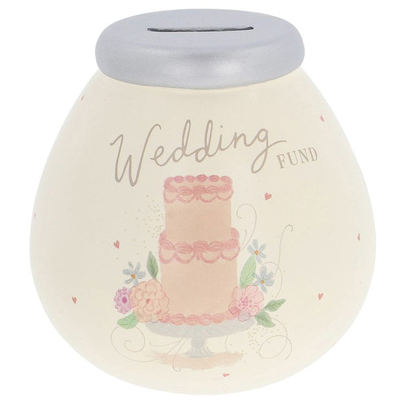 Elegant pot of dreams wedding cake piggy bank

