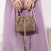 Crystal Pouch Handbag with Jewelled Handle in Gold