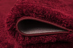 Prada Shaggy Rug Red close view picture of the pile height