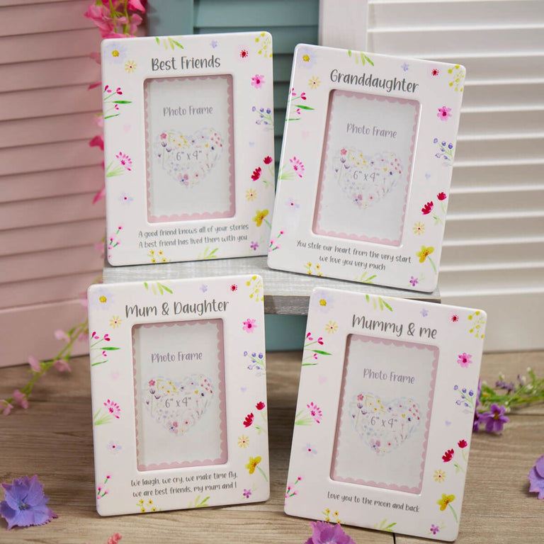 Floral Ceramic Photo Frames Assorted