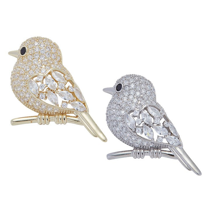 Pretty Sparkle Bird Brooch