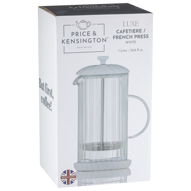 Price & Kensington Luxe White Cafetiere 1 Litre