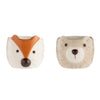 Price & Kensington Woodland Egg Cups Set of 2 fox and bear on a white background