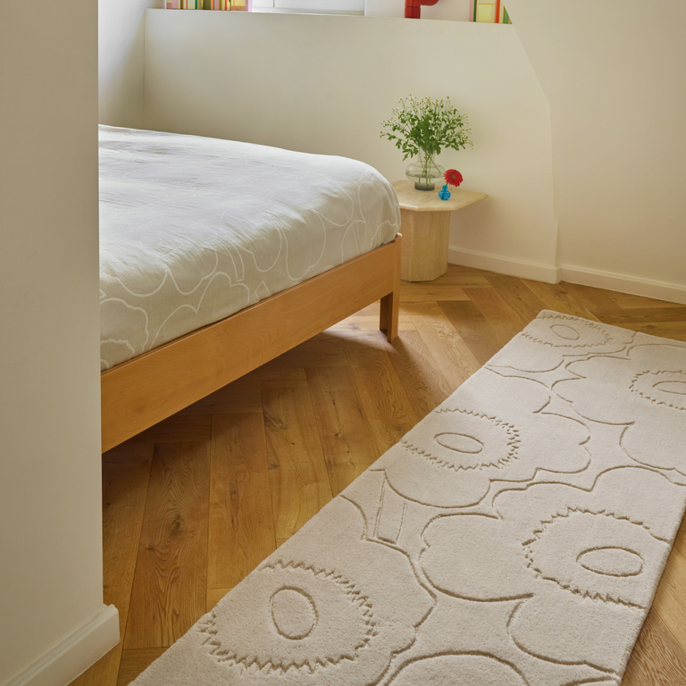 Marimekko Piirto Unikko Floral Rug Greige Runner