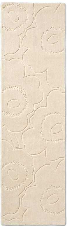 Marimekko Piirto Unikko Floral Rug Natural White Runner