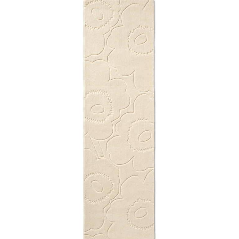 Marimekko Piirto Unikko Floral Rug Natural White Runner