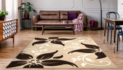 Primrose Floral Rug Beige-Brown lifestyle picture