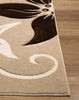 Primrose Floral Rug Beige-Brown  picture of the corner of the rug