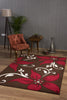 Primrose Floral Rug Choc-Red top view picture