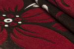 Primrose Floral Rug Choc-Red picture of the colors pallet