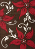 Primrose Floral Rug Choc-Red: picture of the rug design